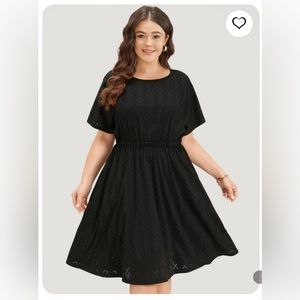 NWT BloomChic Black Dress with Batwing Sleeves and Elasticated Waist, Size 14-16